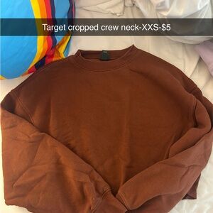 Brown Crew Neck CropSweater